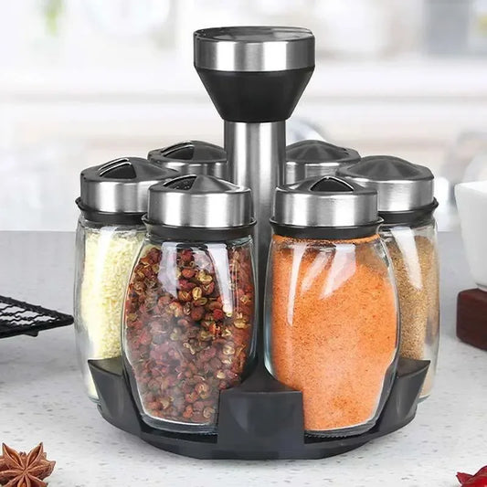 Carrousel à Épices en Verre - Rotation 360° (L'Incontournable de votre Cuisine)